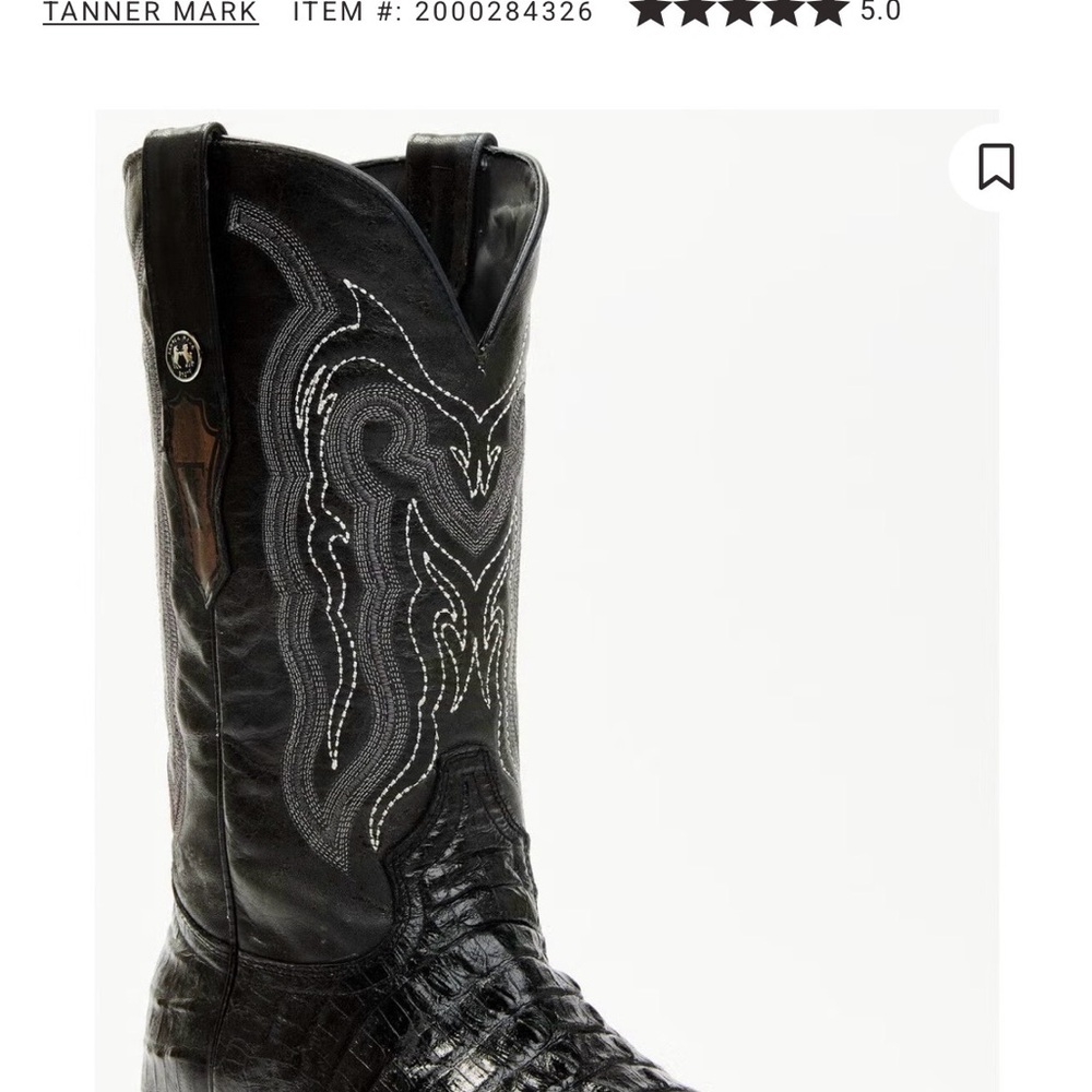 Tanner Mark Black Cowboy Boots